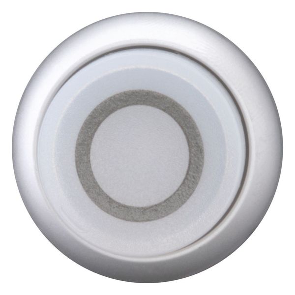 Illuminated pushbutton actuator, RMQ-Titan, Extended, maintained, White, inscribed 0, Bezel: titanium image 2