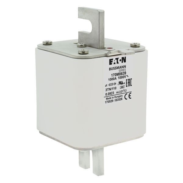 Fuse-link, high speed, 1000 A, AC 1000 V, DIN 3, 74 x 90 x 139 mm, aR, DIN, IEC, single indicator image 20