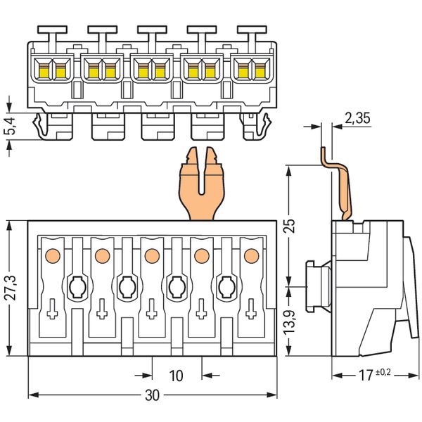 Lighting connector push-button, external for Linect® white image 6