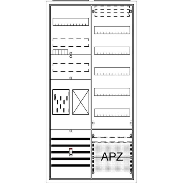 BA27BB Meter board, Field width: 2, Rows: 57, 1100 mm x 550 mm x 215 mm, Isolated (Class II), IP31 image 21