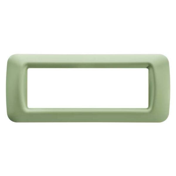 TOP SYSTEM PLATE - IN TECHNOPOLYMER GLOSS FINISHING - 6 GANG - VENETIAN GREEN - SYSTEM image 2