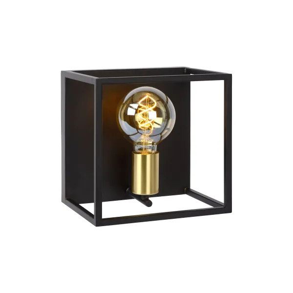 RUBEN Wall light 1x E27 40W Black/Satin Brass image 1