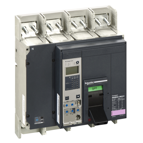 circuit breaker ComPact NS1600N, 50 kA at 415 VAC, Micrologic 5.0 A trip unit, 1600 A, fixed,4 poles 4d image 4