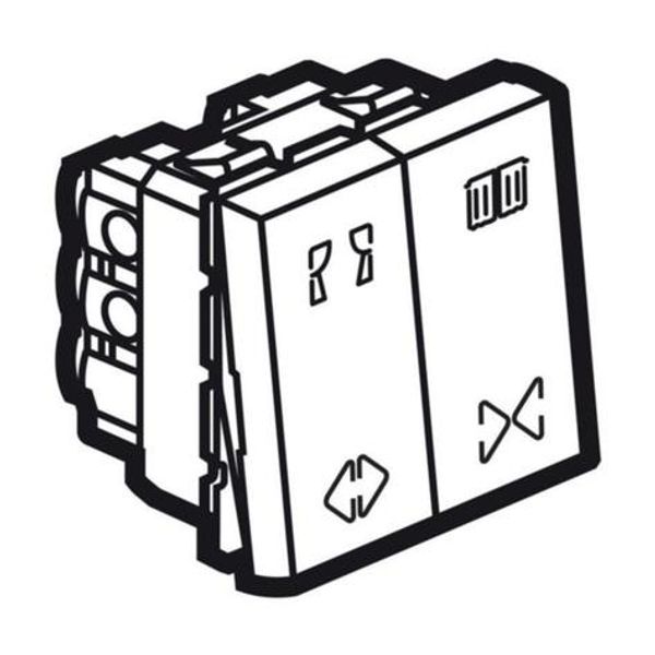 Double switch Arteor for curtain control - 10 A - 2 modules - magnesium image 1