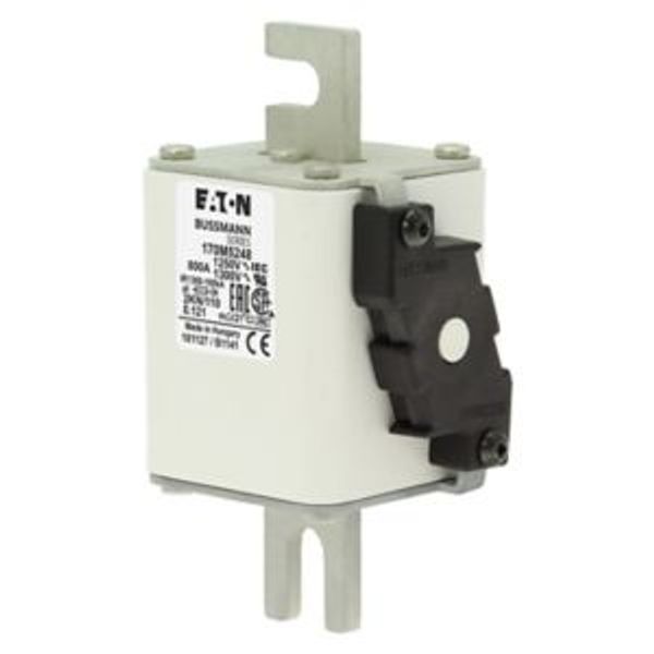 Fuse-link, high speed, 800 A, AC 1250 V, size 2, 61 x 77 x 138 mm, aR, DIN, IEC, single indicator image 3