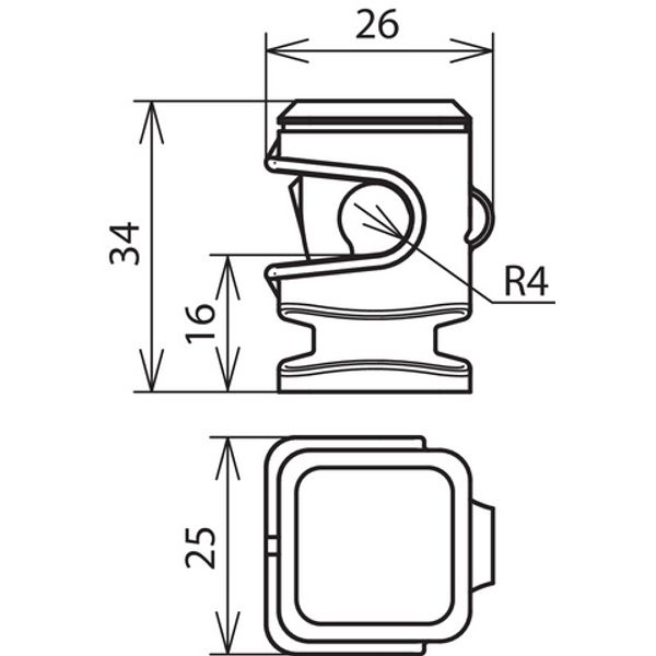 Conductor holder DEHNsnap plastic brown H 16mm f. Rd 8mm with M8 threa image 2