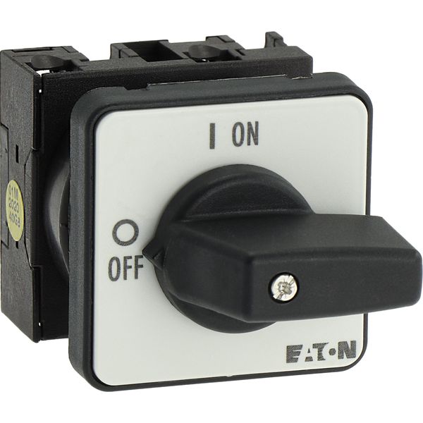 On-Off switch, T0, 20 A, flush mounting, 1 contact unit(s), 2 pole, with black thumb grip and front plate image 17