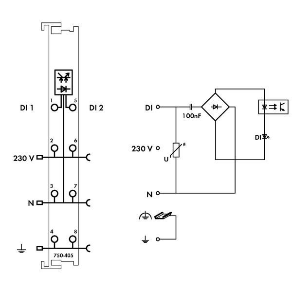 2-channel digital input 230 VAC light gray image 4