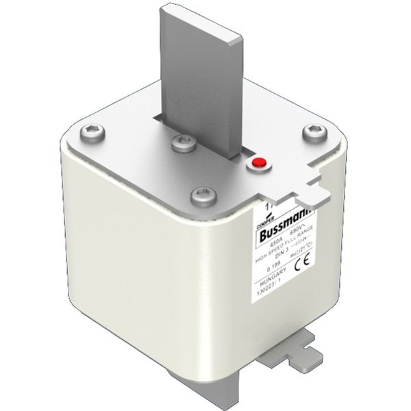 Fuse-link, high speed, 450 A, AC 690 V, DIN 3, 75 x 89 x 150 mm, gR, DIN, IEC, single indicator image 3