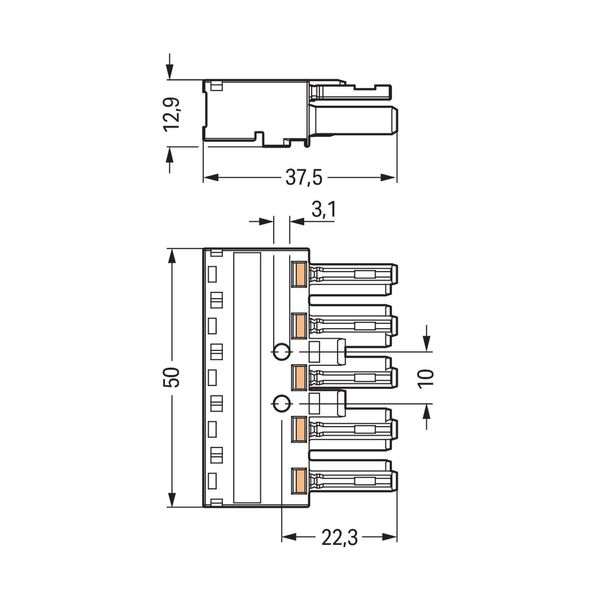 Socket 5-pole Cod. A white image 4