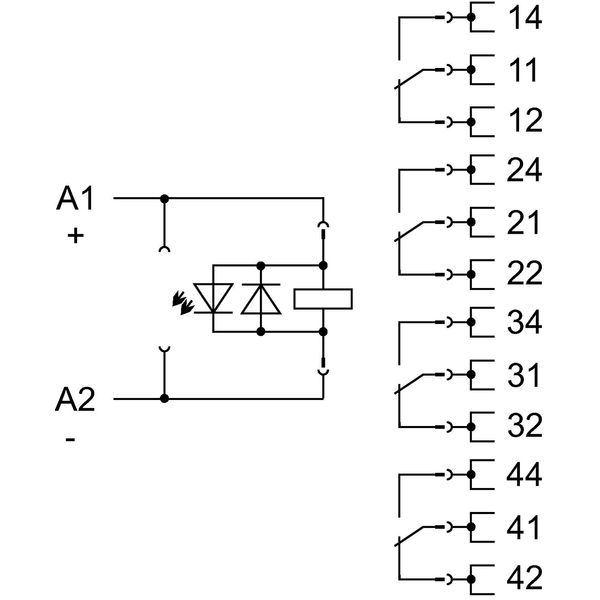 Relay module Nominal input voltage: 12 VDC 4 changeover contacts image 4