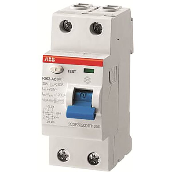F202 A-100/0.3 Residual Current Circuit Breaker 2P A type 300 mA image 2