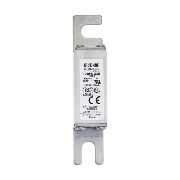 Fuse-link, high speed, 200 A, AC 690 V, DIN 000, 21 x 40 x 100 mm, aR, DIN, IEC image 8