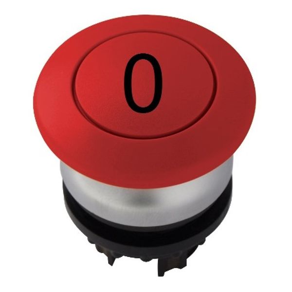 Mushroom push-button, spring-return, red `0ï image 1