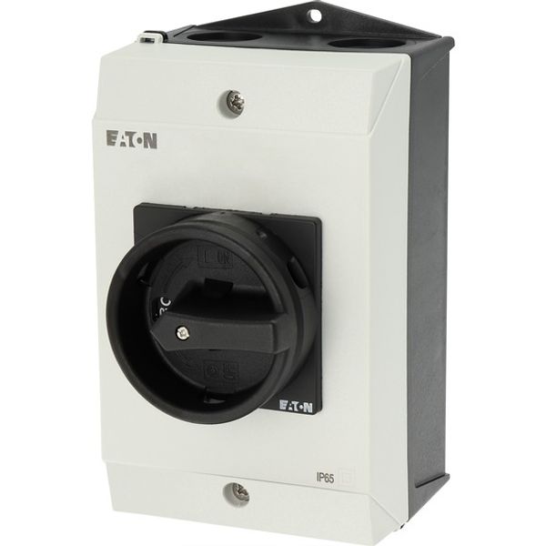 Main switch, P1, 32 A, surface mounting, 3 pole, 1 N/O, 1 N/C, STOP function, With black rotary handle and locking ring, Lockable in the 0 (Off) posit image 7