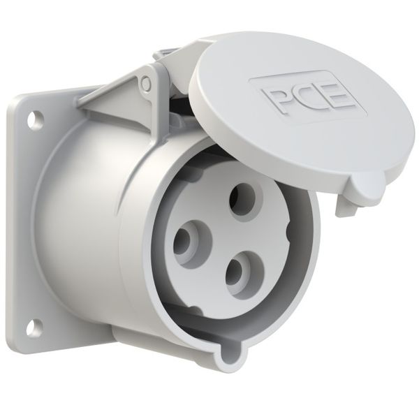 CEE-flanged socket straight 16A 3p 24V IP44/54 image 1