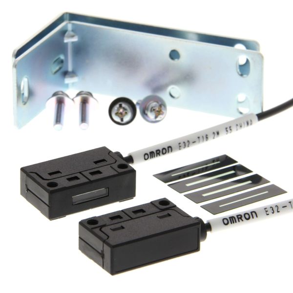 Fiber optic sensor head, through-beam, square, top-view, 10 mm area de image 3