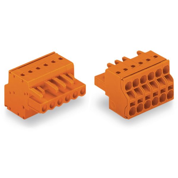 2-conductor female connector Push-in CAGE CLAMP® 2.5 mm² orange image 1