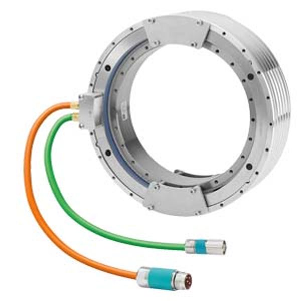 SIMOTICS T Torque motor; Components 3-phase synchronous motor; External cooling jacket; Tang. cable outlet image 1