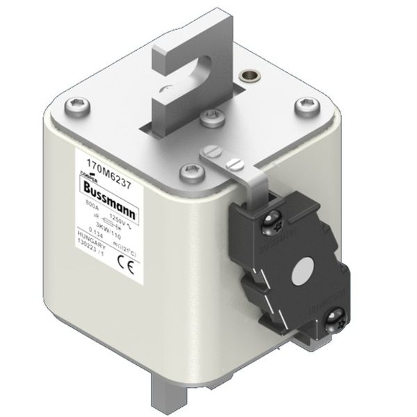 Fuse-link, high speed, 350 A, AC 1250 V, size 3, 76 x 92 x 139 mm, aR, DIN, IEC, single indicator image 2