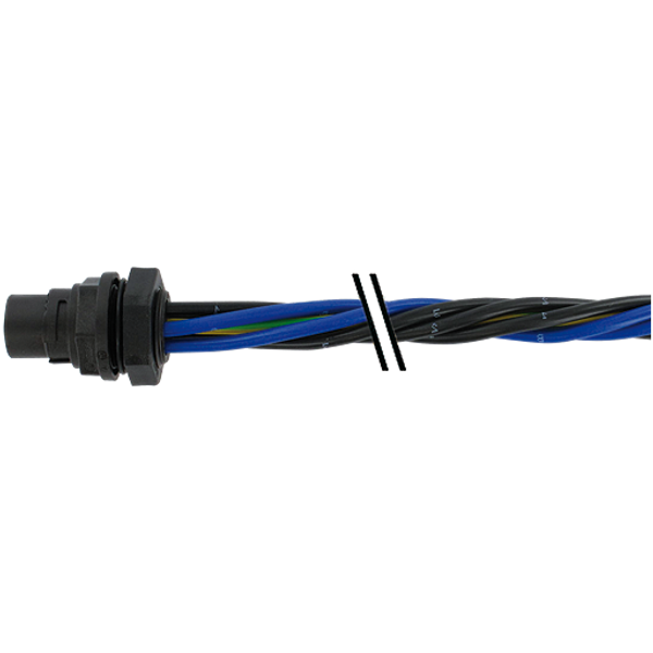 MQ15 male 0° with cable PVC 4x2.5 bk UL/CSA 15m image 1