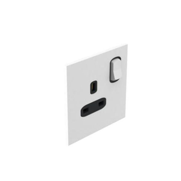 Art d'Arnould - 1 gang BS socket outlet 13 A-250V single pole switched Epure - Satin White image 1