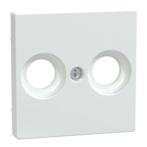 Central plate for antenna socket-outlets 2 holes, active white, glossy, System M image 3