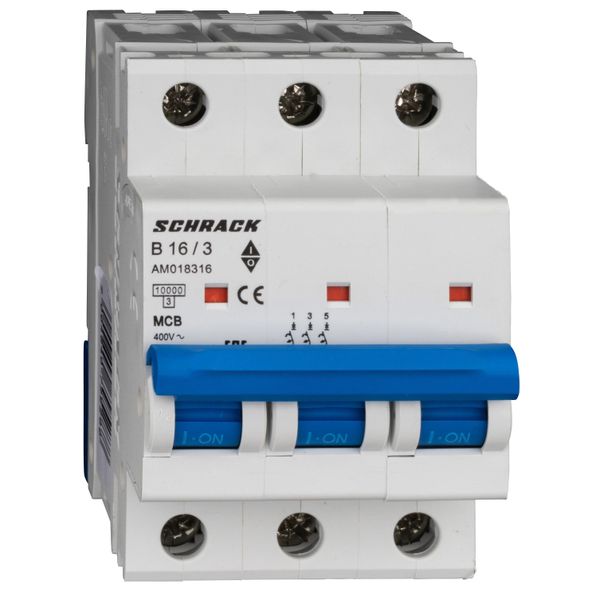 Miniature Circuit Breaker (MCB) AMPARO 10kA, B 16A, 3-pole image 1