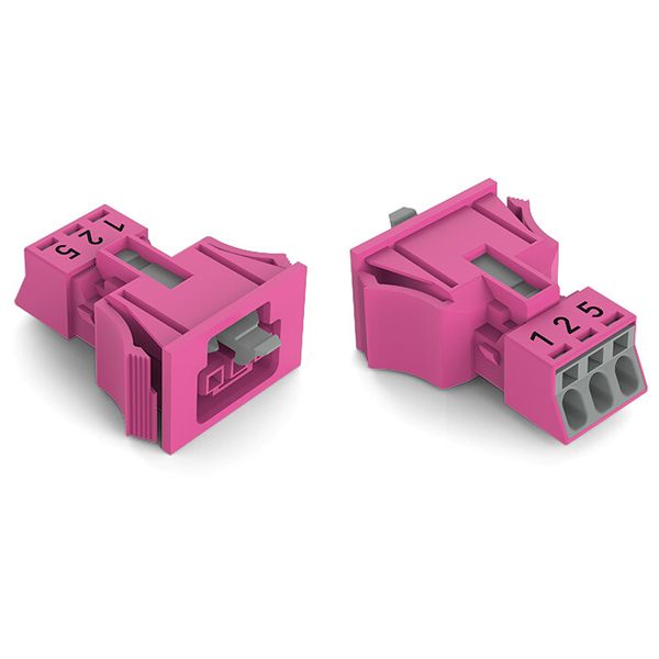 Snap-in socket 3-pole Cod. B pink image 2