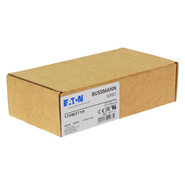 Fuse-link, high speed, 400 A, AC 690 V, compact size 1, 45 x 45 x 148 mm, aR, IEC, UL image 10