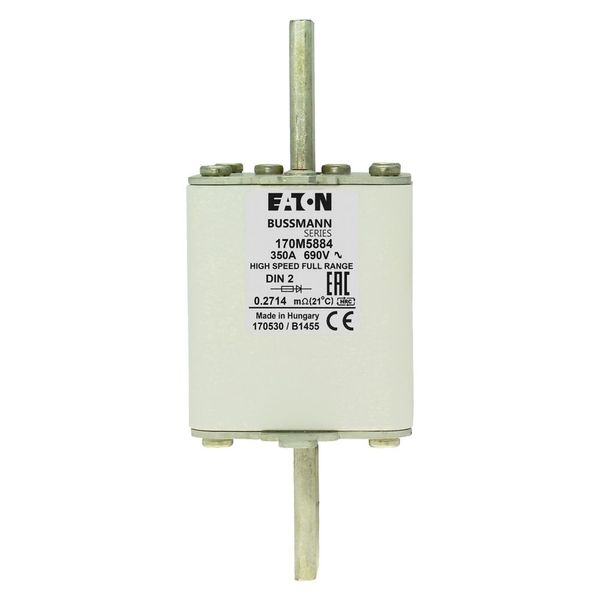 Fuse-link, high speed, 350 A, AC 690 V, DIN 2, 60 x 74 x 150 mm, gR, DIN, IEC, single indicator image 17