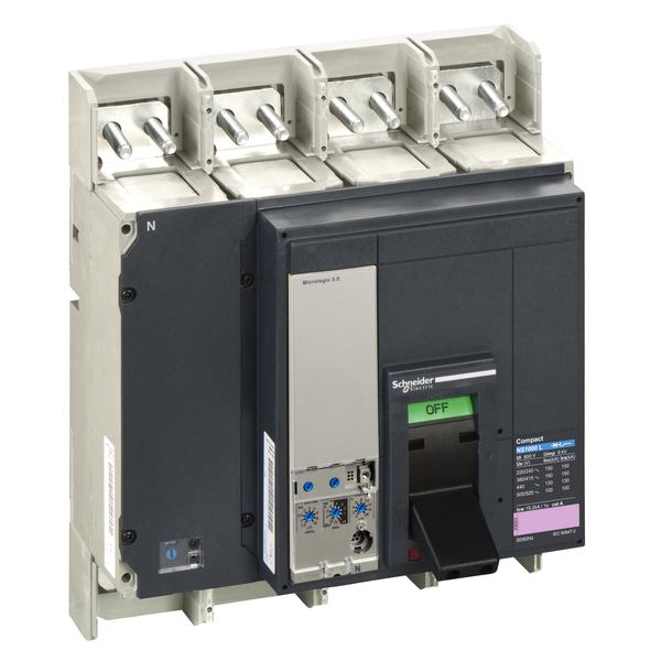 circuit breaker ComPact NS1000L, 150 kA at 415 VAC, Micrologic 5.0 trip unit, 1000 A, fixed,4 poles 4d image 4