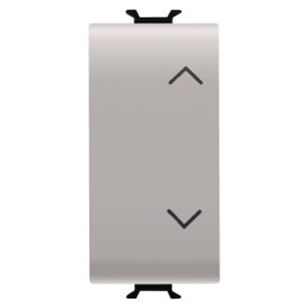 THREE-WAY SWITCH 1P 250V ac - 10AX - NEUTRAL BUTTON - SYMBOL UP-DOWN - 1 MODULE - NATURAL SATIN BEIGE - CHORUSMART image 1