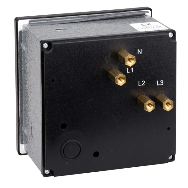 Voltmeter AC w. integrated switch f. Phases, 96x96mm, 500VAC image 2