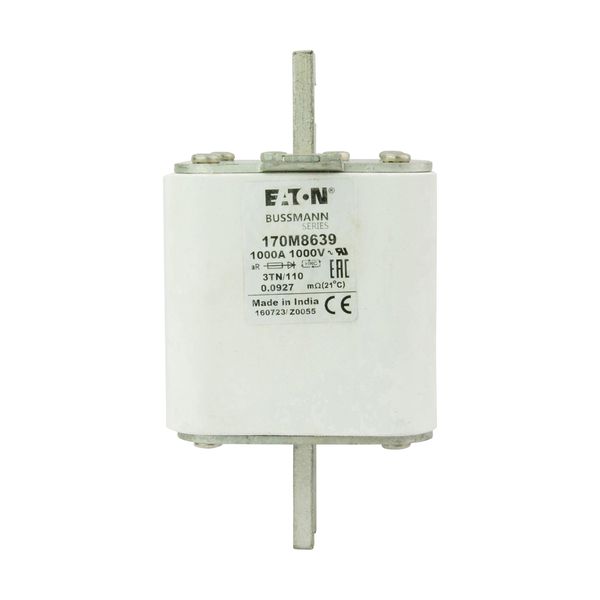 Fuse-link, high speed, 700 A, AC 1000 V, DIN 3, 74 x 90 x 139 mm, aR, DIN, IEC, single indicator image 9