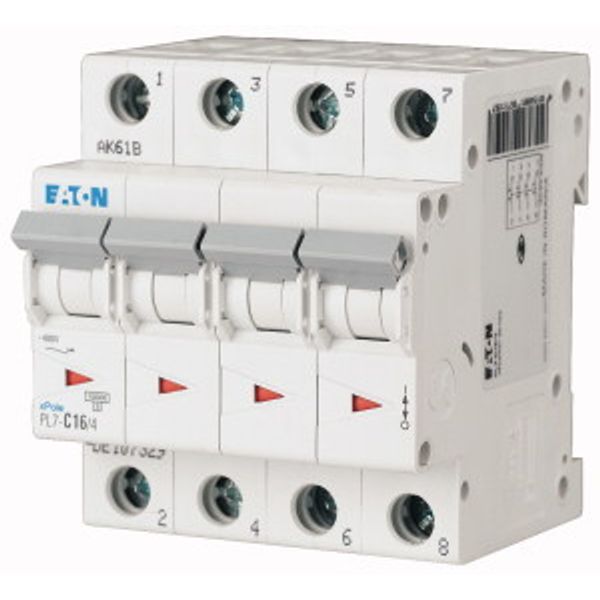 Miniature circuit breaker (MCB), 4 A, 4p, characteristic: C image 1