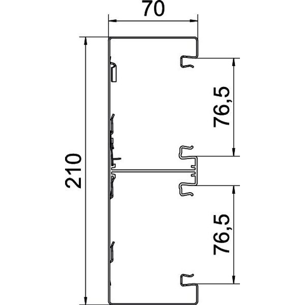 GS-D70210RW Device installation trunking symmetrical 70x210x2000 image 2