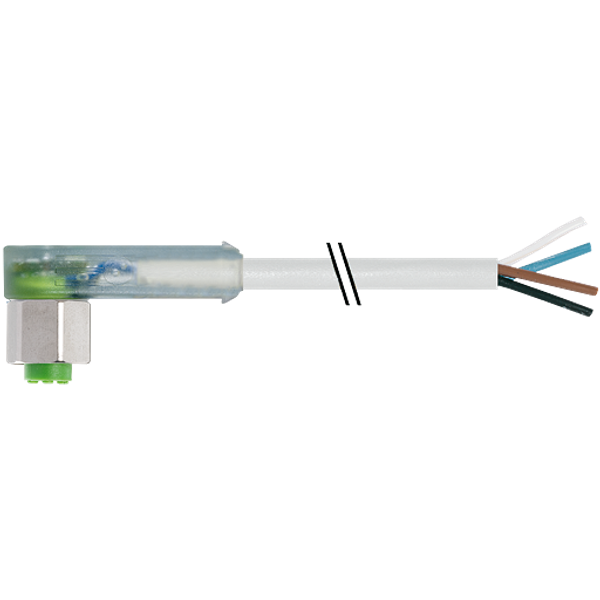 M12 female 90° A-cod. with cable LED F&B PVC 4x0.34 gy UL/CSA 50m image 1