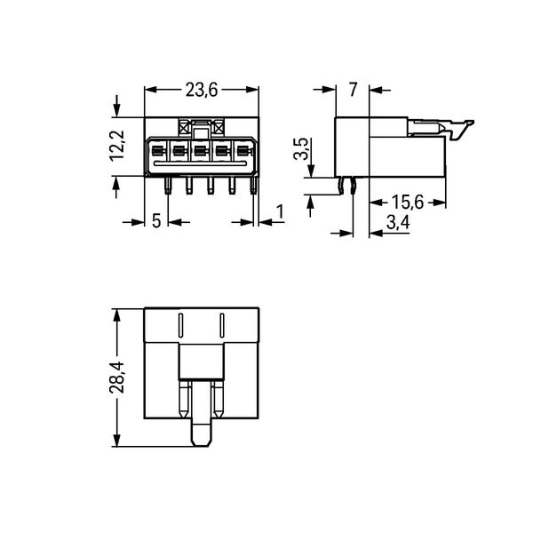 Plug for PCBs angled 5-pole pink image 5