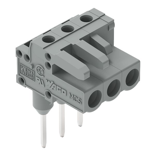 Female connector for rail-mount terminal blocks 0.6 x 1 mm pins angled image 1