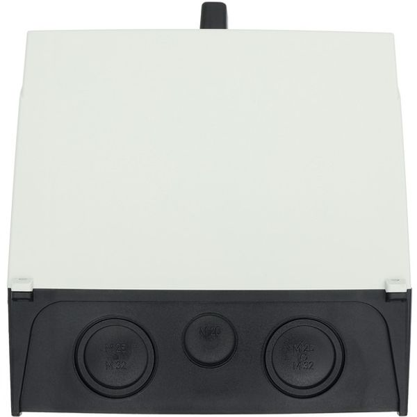 On-Off switch, P3, 100 A, surface mounting, 3 pole, with black thumb grip and front plate image 3