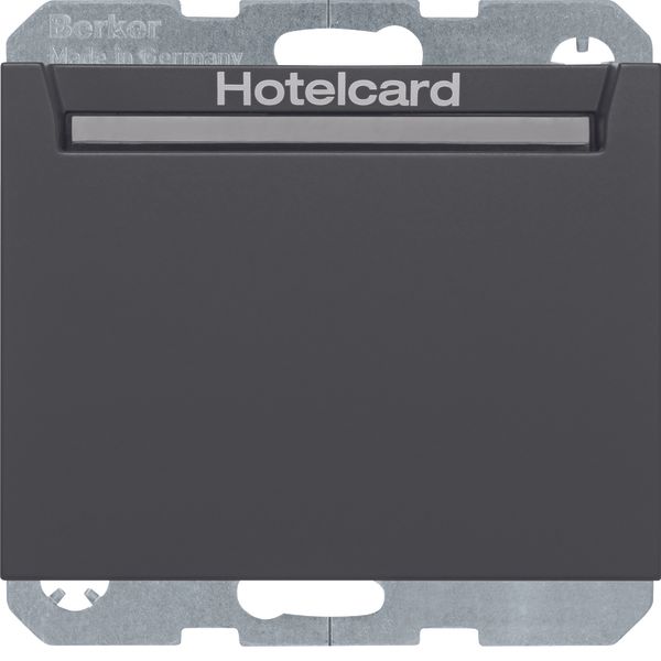 Relay switch centre plate for hotel card, K.1, ant., matt image 1