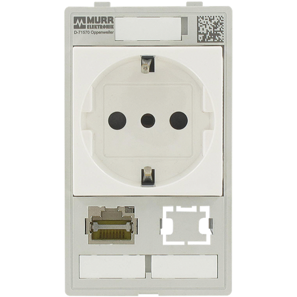 MODLINK MSDD SINGLE COMBI INSERT ITALY 1x RJ45 + 1x data cutout image 1