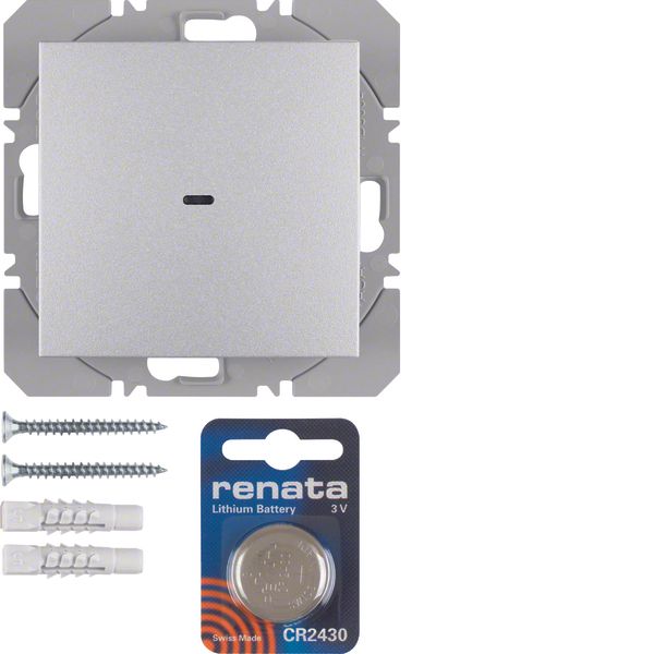 KNX radio wall-transmitter 1gang flat quicklink, S.1/B.7, al., matt, l image 1