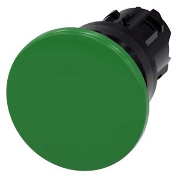 Mushroom pushbutton, 22 mm, round, plastic, green, 40mm, momentary contact…3SU1000-1BD40-0AA0-Z Y15 image 1