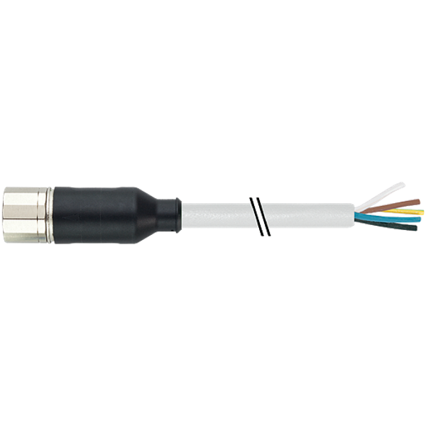 M23 female 0° with cable PUR 16x0.5+3x1.0 gy UL/CSA+drag ch. 40m image 1