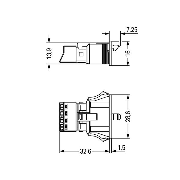 Snap-in plug 4-pole Cod. B gray image 4