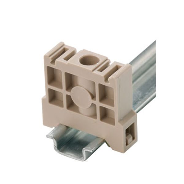 End bracket, Plastic, dark beige, Rail: TS 15, Direct mounting image 1