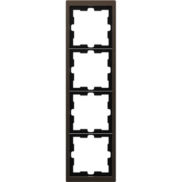 D-Life metal frame, 4-gang, mocca metallic image 2