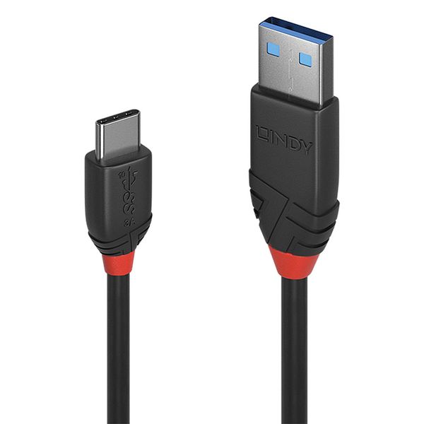 0.15m USB 3.2  Type A to C Cable, 10Gbps,  Black Line USB Type A Male to C Male image 1